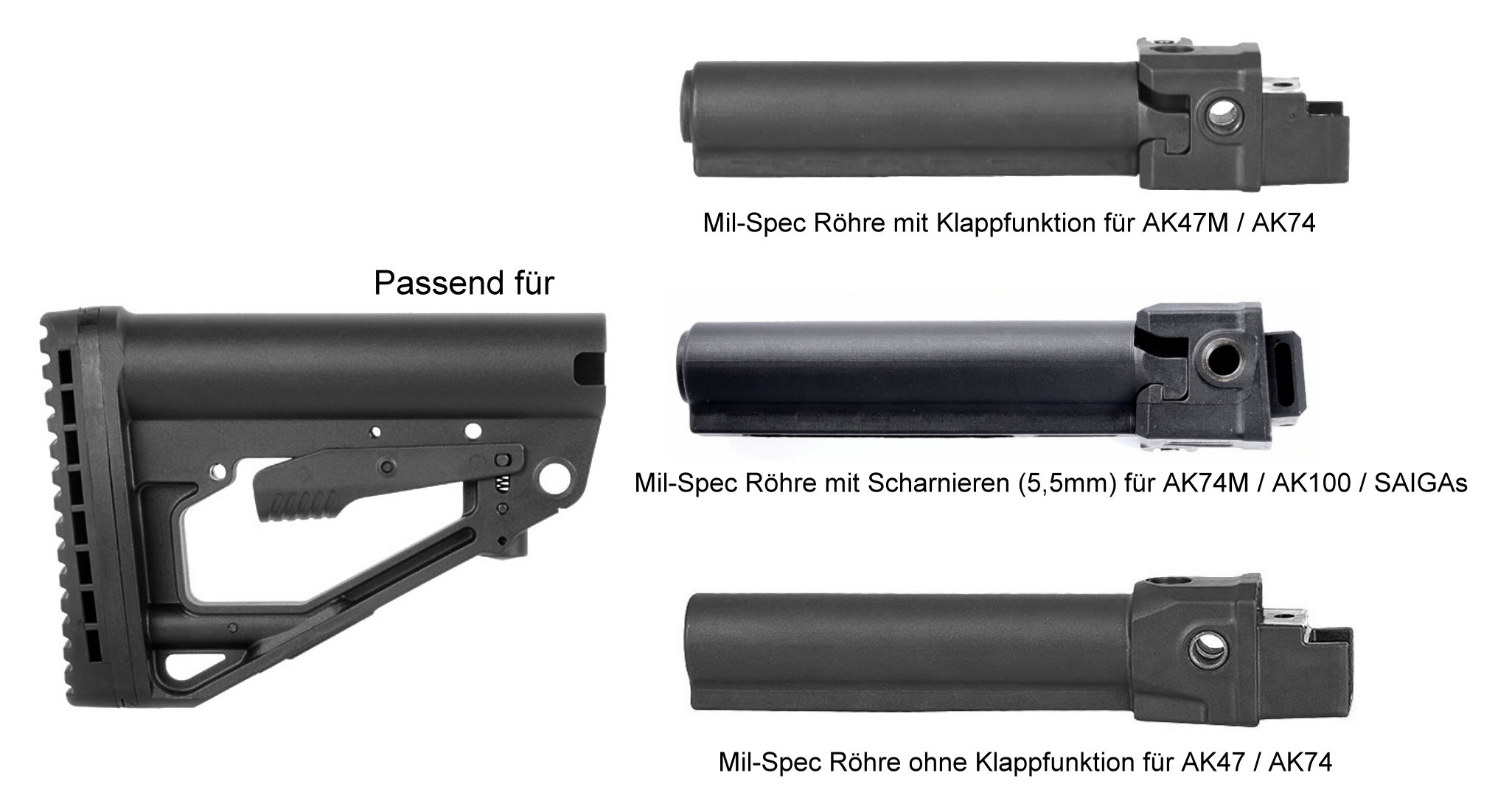 AK12 AK15 Mil-SPEC Stock for AK100 AK74 AK-15 AK-12