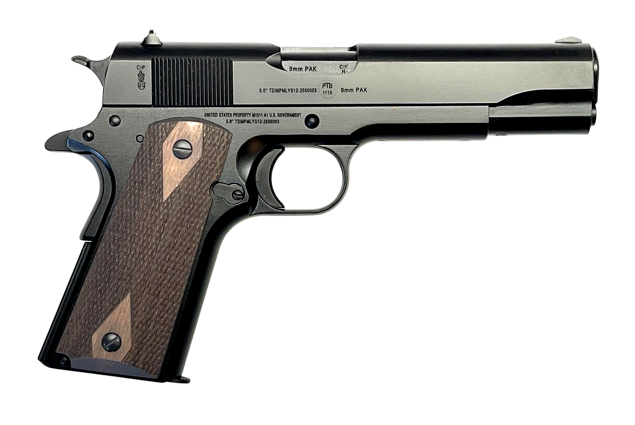 M1911 A1 U.S. GOVERNMENT 5.0’’ Barrel, 9MM PAK BLANK WNG