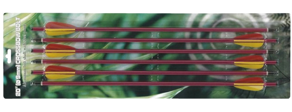 6 x Red Alu Arrows 20" for Compound Crossbow