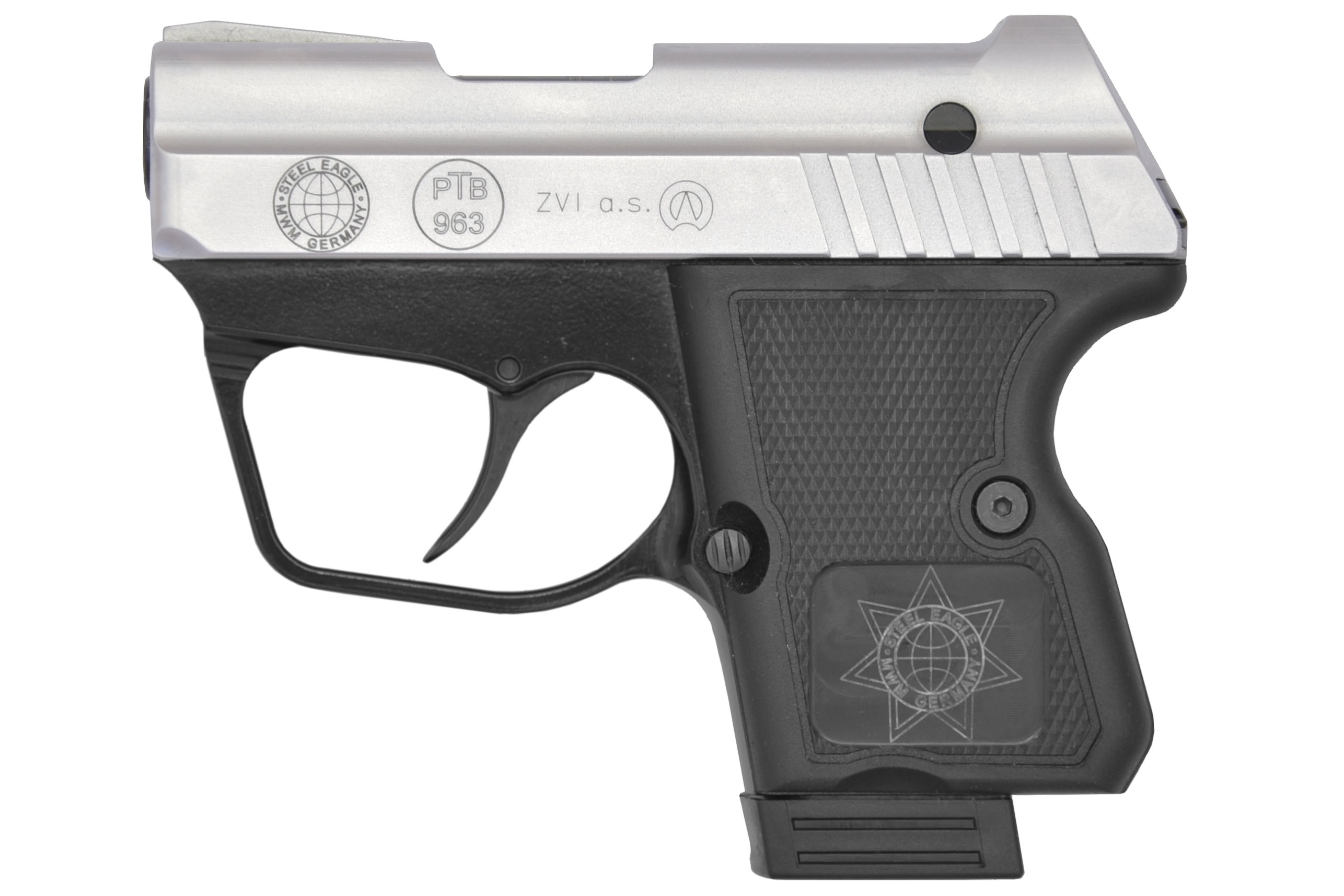 STEEL EAGLE (C) CNC 9mm PAK Vanadium-Chrome Finish Blank Firing Gun