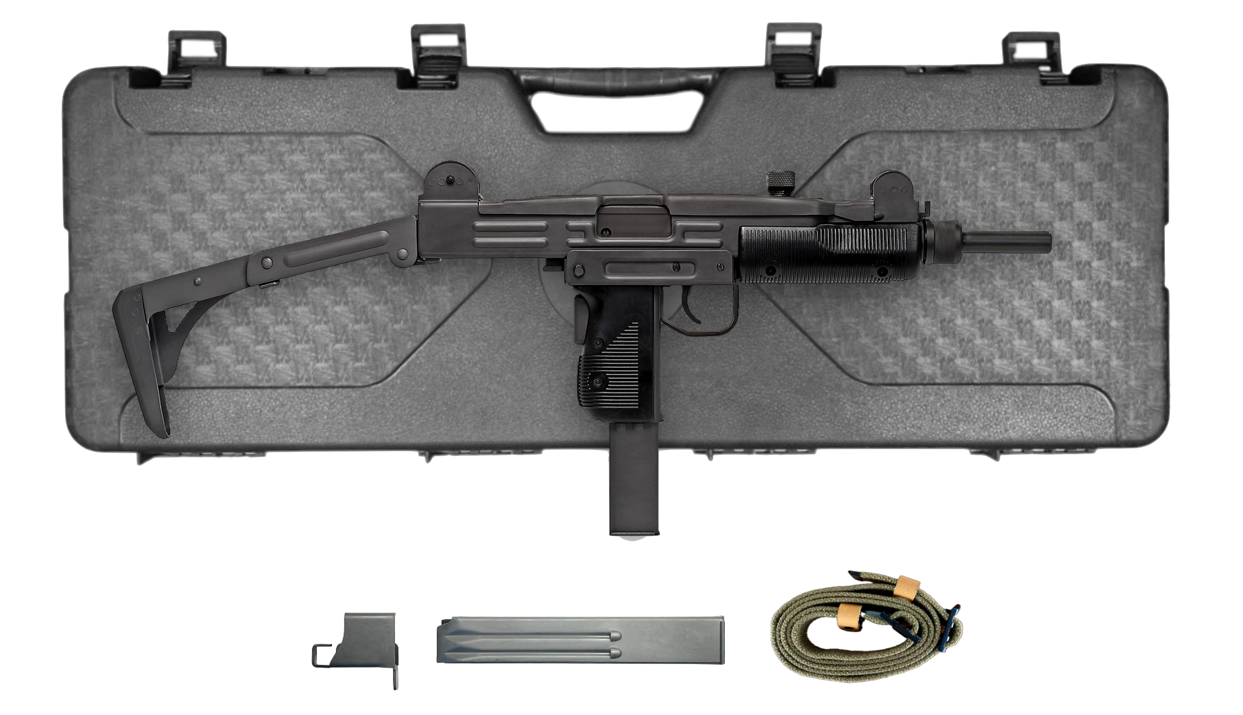 DF2A1 SMG SET SCHRECKSCHUSS-MP Kal. 9 mm PAK GAS-SIGNAL SSW + KOFFER