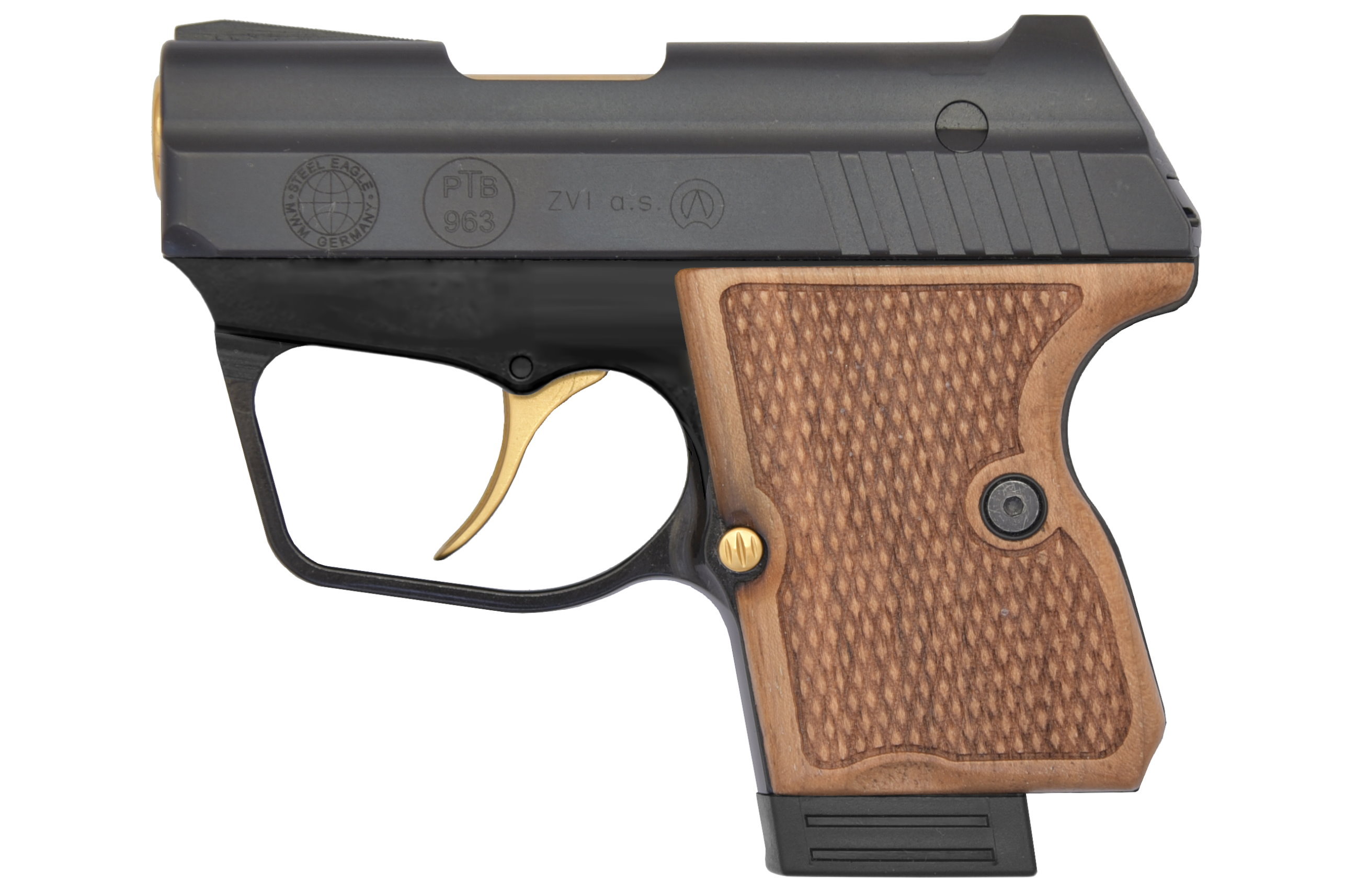 STEEL EAGLE (GV) CNC 9mm PAK Vanadium-Gold Finish Blank Firing Gun PTB-1089