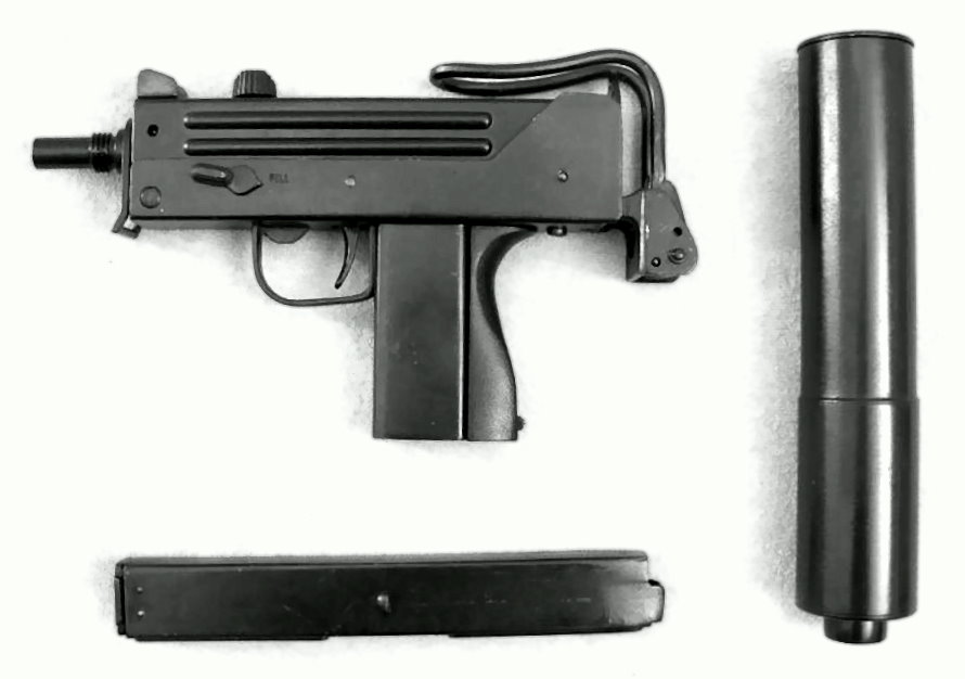 MP M11 Ingram model gun with Suppressor
