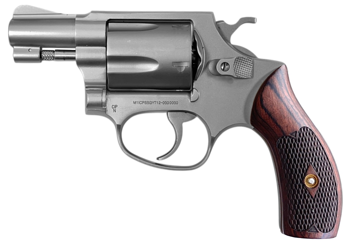 STEEL SCORPION-S Solid Stainless-Steel Blank Firing 9mm RK w. Walnut Grips