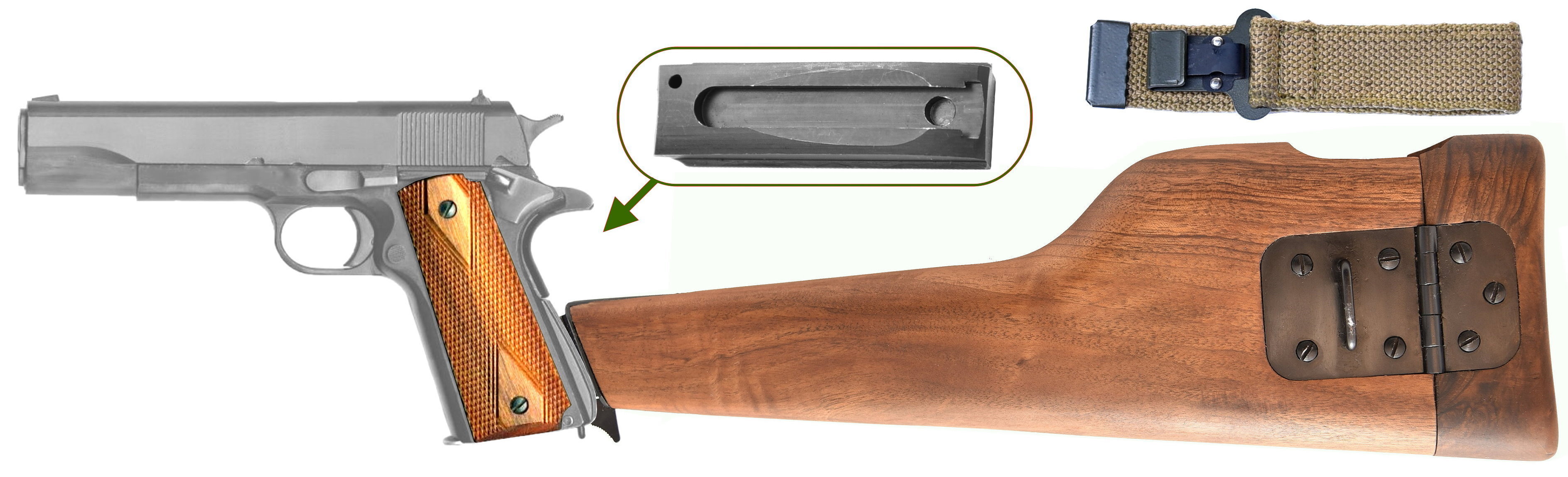 Wooden Shoulder Stock - Holster for pistol 1911