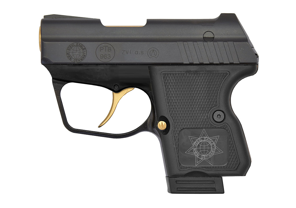 STEEL EAGLE (GV) CNC 9mm PAK Vanadium-Gold Finish Blank Firing Gun PTB-1089