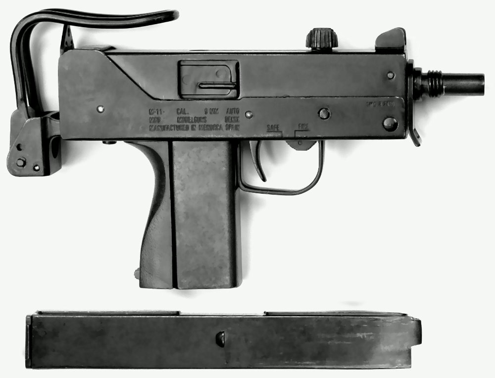 MP M11 Ingram model gun with Suppressor