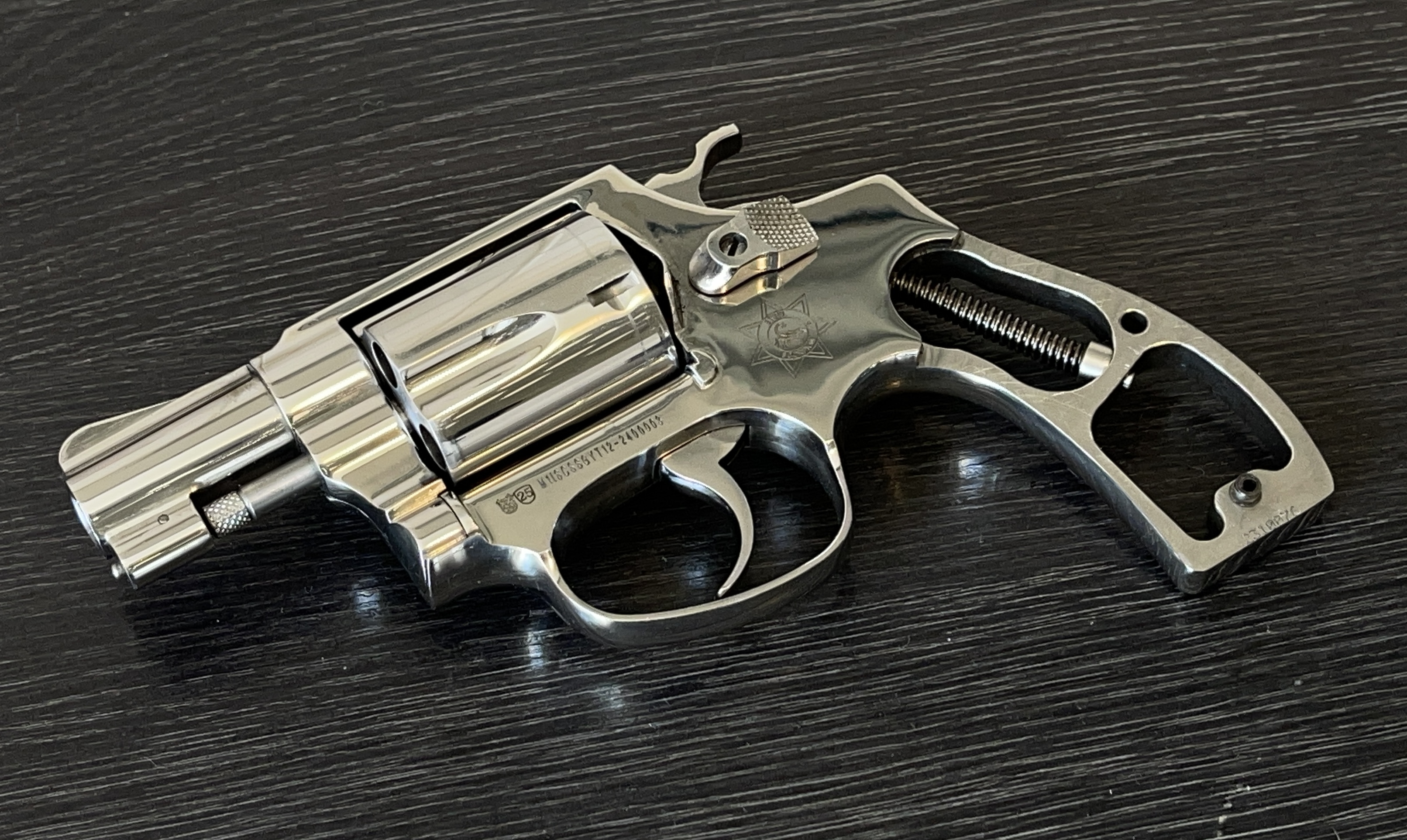 STEEL SCORPION-S Solid Stainless-Steel Blank Firing 9mm RK w. Walnut Grips