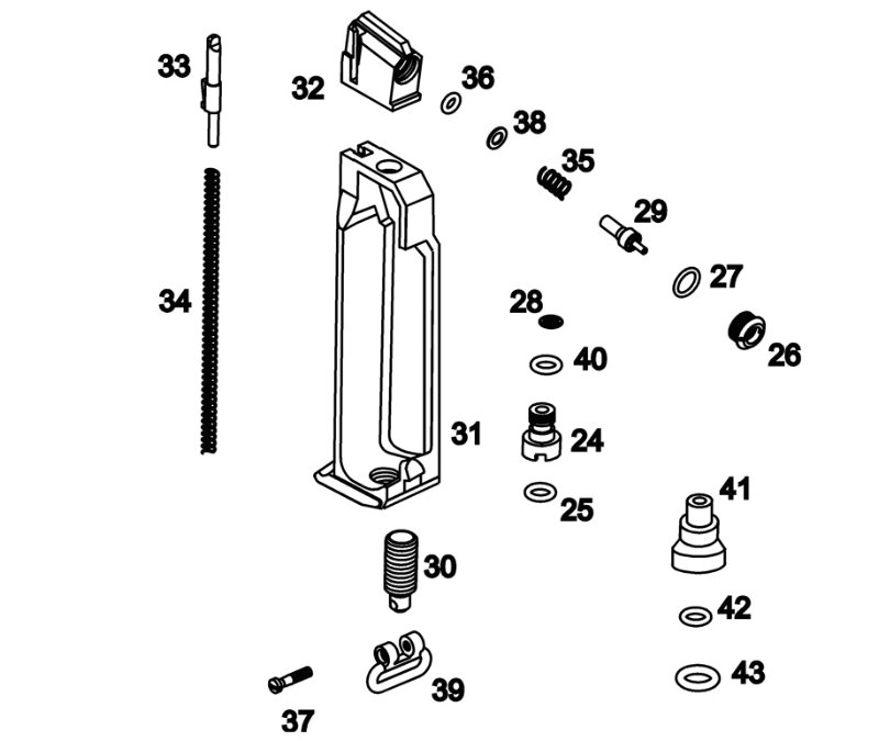 CO2 wide Magazine for Makarov PMM MP654K Baikal 4.5mmBB