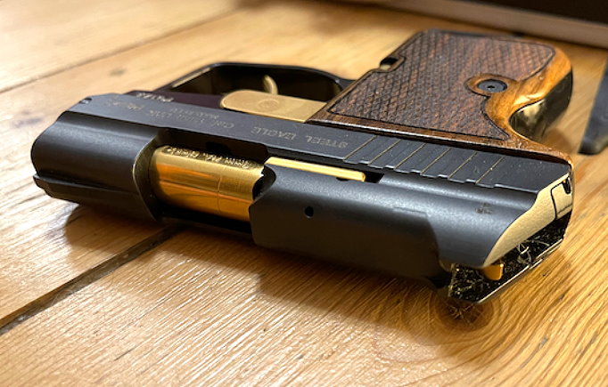 STEEL EAGLE (GV) CNC 9mm PAK Vanadium-Gold Finish Blank Firing Gun PTB-1089
